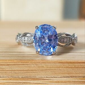 NWT Ryze Glacier Blue Cubic Zirconia .925 Sterling Silver Ring - Size 8.75